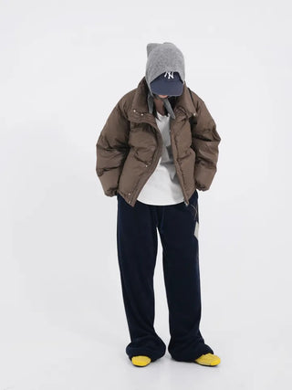 Frey High-Neck Duck Down Short Padded Jacket