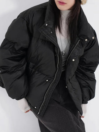 Frey High-Neck Duck Down Short Padded Jacket
