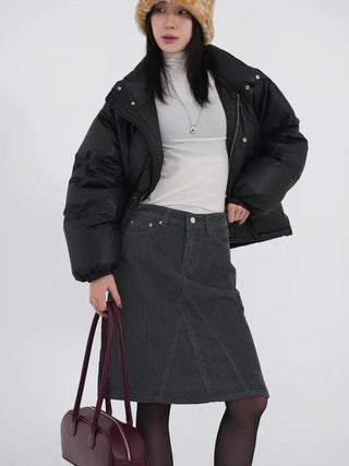 Frey High-Neck Duck Down Short Padded Jacket