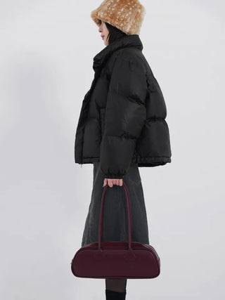 Frey High-Neck Duck Down Short Padded Jacket