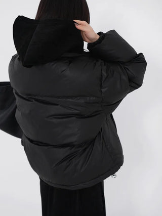 Frey High-Neck Duck Down Short Padded Jacket