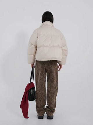 Frey High-Neck Duck Down Short Padded Jacket