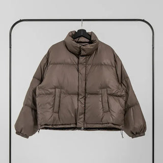 Frey High-Neck Duck Down Short Padded Jacket