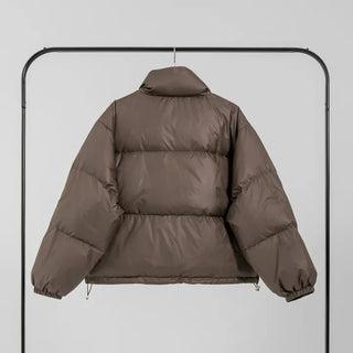 Frey High-Neck Duck Down Short Padded Jacket
