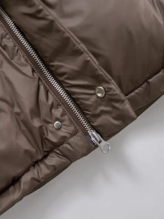 Frey High-Neck Duck Down Short Padded Jacket