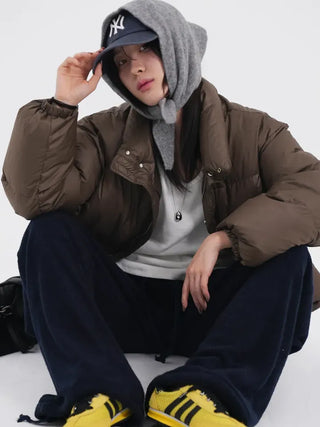 Frey High-Neck Duck Down Short Padded Jacket