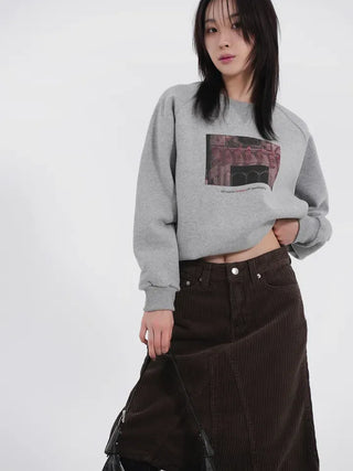 Authen Corduroy Midi Skirt