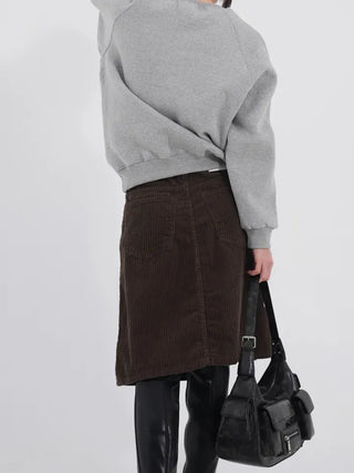 Authen Corduroy Midi Skirt
