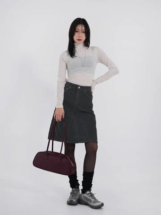 Authen Corduroy Midi Skirt