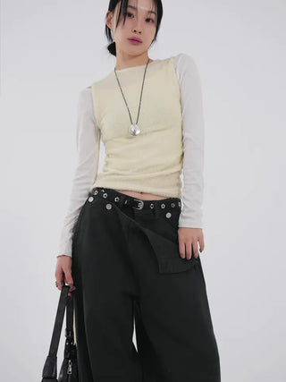 Lily Brushed Sailor Wide Pants