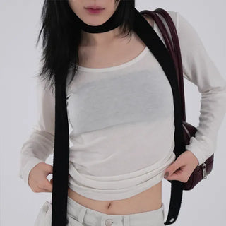 Daisy Basic Crop Long Sleeve Tee
