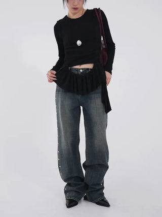 Daisy Basic Crop Long Sleeve Tee