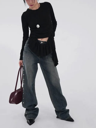 Daisy Basic Crop Long Sleeve Tee