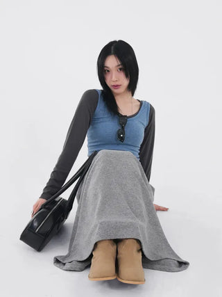 Daisy Basic Crop Long Sleeve Tee