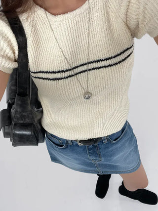 Three-legged raglan half knit