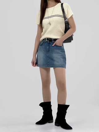 Three-legged raglan half knit