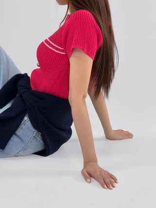 Three-legged raglan half knit