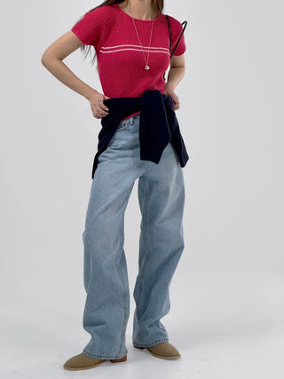Three-legged raglan half knit