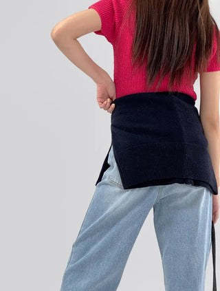 Three-legged raglan half knit