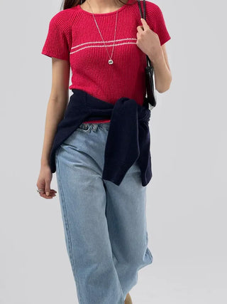 Three-legged raglan half knit