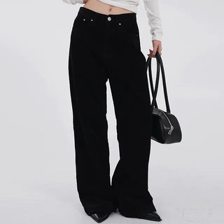 Delion Corduroy Black Pants