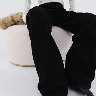 Delion Corduroy Black Pants