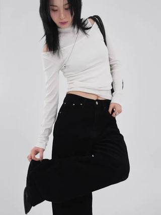 Delion Corduroy Black Pants