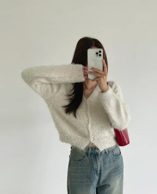 Ruen Pine Needle V-neck Cardigan