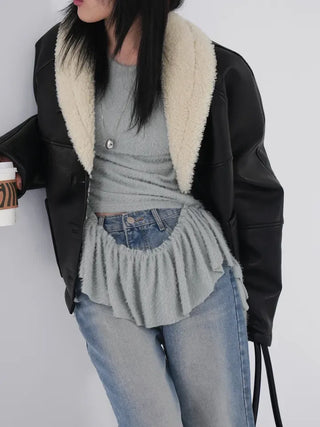 Alissa Shawl Collar Shearling Jacket