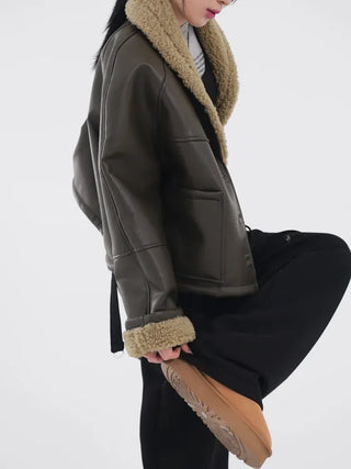 Alissa Shawl Collar Shearling Jacket