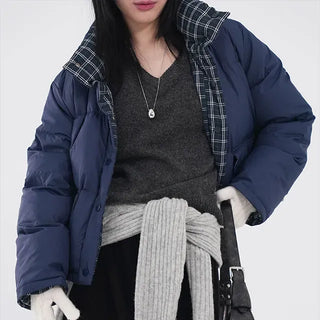 Mag Reversible Check Short Padded Jacket