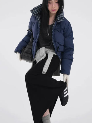 Mag Reversible Check Short Padded Jacket