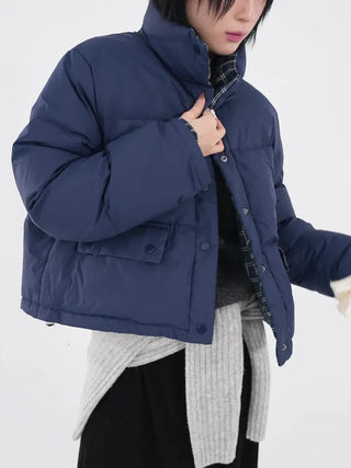 Mag Reversible Check Short Padded Jacket