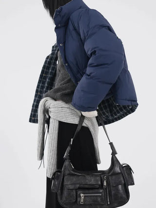 Mag Reversible Check Short Padded Jacket