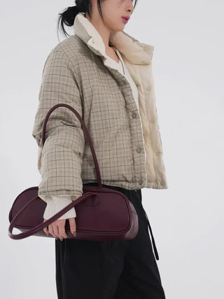 Mag Reversible Check Short Padded Jacket