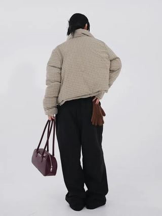 Mag Reversible Check Short Padded Jacket