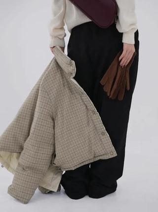 Mag Reversible Check Short Padded Jacket