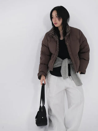 Mag Reversible Check Short Padded Jacket