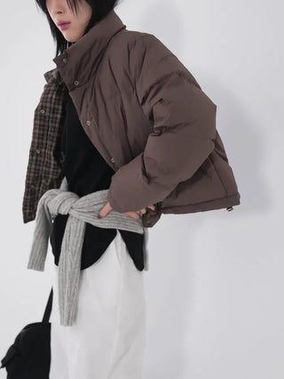 Mag Reversible Check Short Padded Jacket
