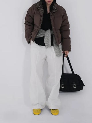 Mag Reversible Check Short Padded Jacket