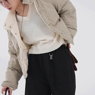 Mag Reversible Check Short Padded Jacket