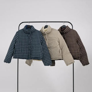 Mag Reversible Check Short Padded Jacket