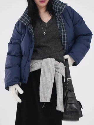 Mag Reversible Check Short Padded Jacket