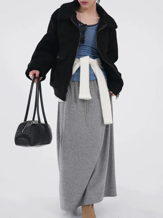 Evelyn fleece long skirt