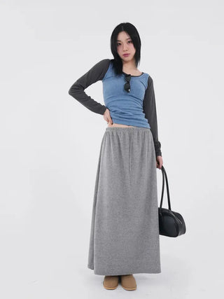 Evelyn fleece long skirt