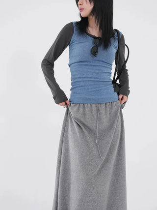 Evelyn fleece long skirt