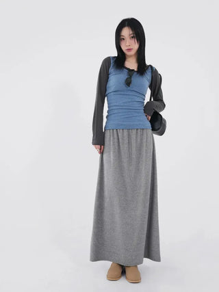 Evelyn fleece long skirt