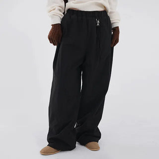 Drin Chain Elastic Waist Wide Pants