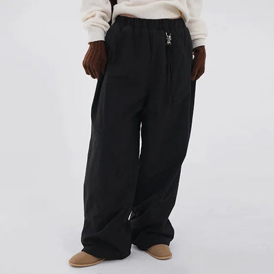 Drin Chain Elastic Waist Wide Pants