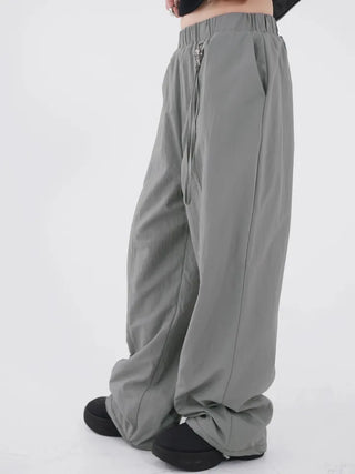 Drin Chain Elastic Waist Wide Pants